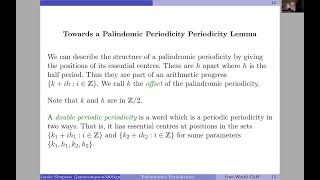 Jamie Simpson Palindromic Periodicities [upl. by Alet]