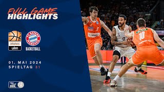 ratiopharm ulm vs FC Bayern München Basketball  Full Game Highlights  Spieltag 31 Saison 2324 [upl. by Jochbed]