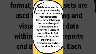 What is the difference between a dataflow and a dataset in Power BI I shorts [upl. by Jovia]