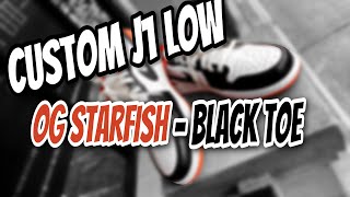 Custom I turned my Jordan 1 low Starfish into Black toe plus on feet [upl. by Alfi]