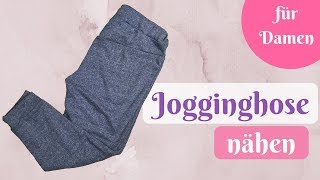 Jogginghose  Kuschelhose  Yogahose nähen  Nähanleitung für Anfänger mit kostenlosem Schnittmuster [upl. by Erida]