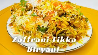 Zaffrani Chicken Tikka Biryani  Chicken Biryani Recipe  Delicious Homemade biryani [upl. by Eilyak]