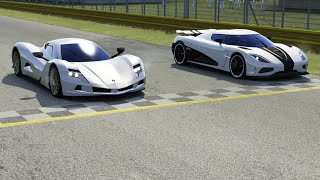 Aspark Owl Electric Hypercar vs Koenigsegg Agera R at Monza Full Course [upl. by Nirrak]