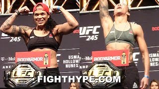 AMANDA NUNES VS GERMAINE DE RANDAMIE 2 CEREMONIAL WEIGHIN amp FINAL FACE OFF [upl. by Chryste]