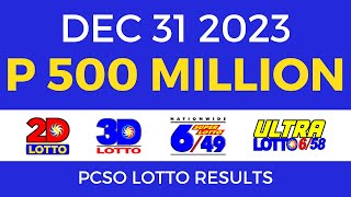 Lotto Result December 31 2023 9pm PCSO [upl. by Ede]