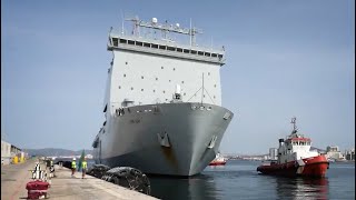 HMS Albion RFA Lyme Bay and HMS Dragon arrive in Gibraltar [upl. by Ulland362]