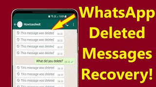 WhatsApp deleted messages recovery whatsapp delete chat recovery without backup  Howtosolveit [upl. by Berkman]