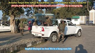 Arambai Tenggol hoin Indian Army JCO an rubo leh a AR hoin Arambai Tenggol an man khawm mek [upl. by Nosemyaj]