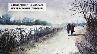 Watercolour Landscape Tutorial For Beginners  How To Fix Warped Paintings [upl. by Ellenij76]