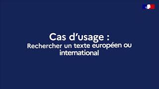 Légifrance  Cas dusage sur la recherche dun texte européen ou international [upl. by Goulette]