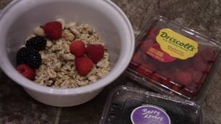 Recipe Quick Easy Breakfast Almond Milk with Granola and Berries [upl. by Gniw993]