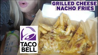 ASMR Taco Bell Grilled Cheese Nacho Fries amp Grilled Cheese Burrito Mukbang  StoryTime Whispered [upl. by Enelime]