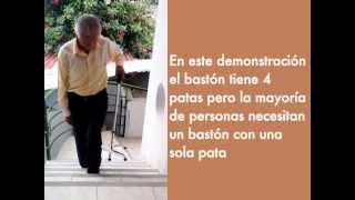 Teoria y practica de como utilizar un baston para subir y bajar escaleras [upl. by Allez]