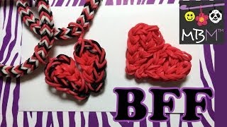 Rainbow Loom Charms Best Friend Half Hearts BFF [upl. by Pence888]