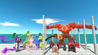 Rainbow Friends Rescues Lava Golem Family and Fight  Animal Revolt Battle Simulator [upl. by Kermie266]