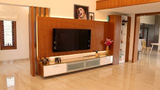 Wooden Veneer TV Unit  👍 i Build Interiors🏠 [upl. by Ahsayn]