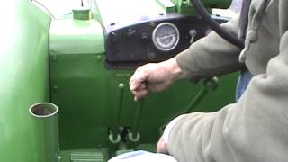 Starting a 1958 John Deere 820 two cylinder diesel tractor [upl. by Noskcire]