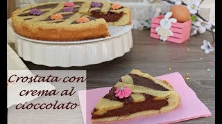 CROSTATA CON CREMA AL CIOCCOLATO ricetta senza burro Chocolate cream tart [upl. by Arahat]