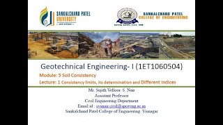 Geotechnical EngineeringIL1 Soil Consistency [upl. by Tristis879]