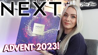 NEXT BEAUTY ADVENT CALENDAR 2023 UNBOXING  £95 WORTH £355 ✨ MISS BOUX [upl. by Nylitsirk]