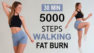 5000 STEPS IN 30 Min  Walking FAT BURN Workout to the BEAT Super Fun No Repeat No Jumping [upl. by Isis]