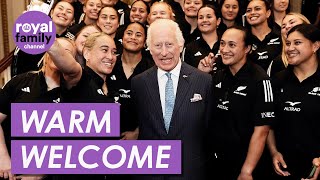 Radiant King Charles Greets New Zealand Women’s Rugby Team [upl. by Cherie]