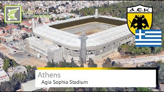 Agia Sophia Stadium  AEK Athen  Google Earth 360° Rotation [upl. by Hpotsirhc753]