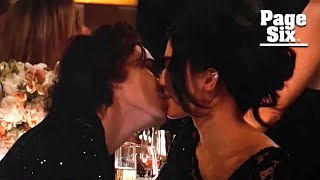 Kylie Jenner and Timothée Chalamet share sweet kisses during date night at Golden Globes 2024 [upl. by Nirtiak344]