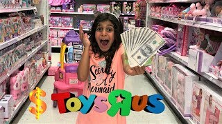 DEEMA SPENDS 100 In 10 MINUTES Toy Hunt Shopping Challenge at TOYS R US [upl. by Smail]