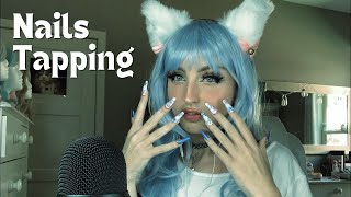 Beebee ASMR Nail Tapping Compilation  Mouth Sounds Fluttering Snapping Extra Long Nails [upl. by Lebbie]