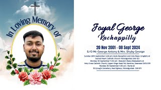 FUNERAL SERVICE LIVE STREAMING JOYAL GEORGE  30th SEPTEMBER 2024 9 AM ONWARDS [upl. by Wons]