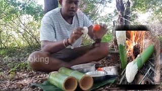 how to make bamboo rice and egg recipe experiment by jk desi cooking [upl. by Aimat]