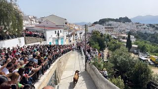 Gaucin  Running with Bulls Drone 4K El Toro de Cuerda [upl. by Krystin956]