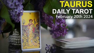 TAURUS DAILY TAROT READING quotOPPORTUNITY TO BROADEN YOUR HORIZONSquot February 20th 2024 dailytarot [upl. by Ainnek]