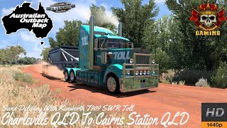 Australian Outback Map  Sand Delivery Charleville To Cairns Station  Kenworth T909 SWR Toll [upl. by Nairdad]