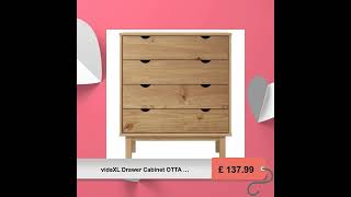 vidaXL Drawer Cabinet OTTA 765x395x90cm Solid Wood Pine [upl. by Naened]