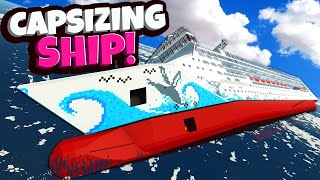 Cruise Ship Capsizes in High Waves in Stormworks Sinking Ship Survival [upl. by Ygief]