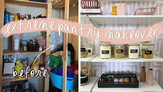 EXTREME Pantry Makeover  Cramped Closet Turned Into A Pinterest Pantry Dream [upl. by Aznofla]