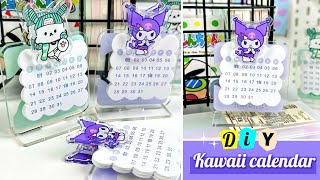 DIY Kawaii Calendar 2024  How to make kawaii desk calendar at home [upl. by Henden]