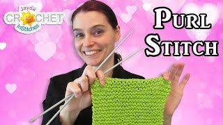 How To Knit The Purl Stitch For Beginners  Dishcloth Pattern amp Tutorial [upl. by Fogarty36]