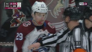 Nathan MacKinnon Becomes Unhinged After Taking Highstick From Dysin Mayo Avalanche Feed [upl. by Witt]