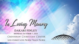 Dakari Finley Celebration of Life  October 7 2024 [upl. by Airotnes122]