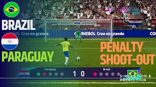 Penalty shootout ⚽ Brazil  Paraguay 🏆 AMERICA CUP 2024  Video game simulation [upl. by Adnarom]