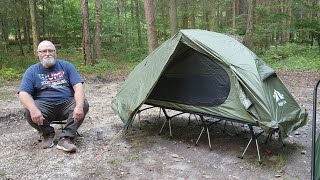 Father amp Son birthday camping with night cat cot tent a Kamp rite cot tent [upl. by Irakab]