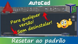 Como restaurar o Autocad para o padrão original resetando as configurações sem desinstalar [upl. by Anigroeg]