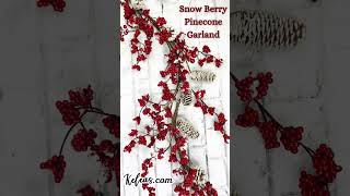 DIY Winter Wonderland Christmas Decoration Snow Berry Pine cone Garland [upl. by Atiniuq]