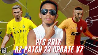 PES 2017 NEW UPDATE 2023 RZ PATCH 23 UPDATE V 70  PES 2017 INDONESIA  PES 2017 PC GAMEPLAY [upl. by Latvina695]