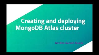 Creating and deploying MongoDB Atlas cluster [upl. by Cyma277]