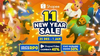 Sambut Tahun Baru dengan Shopee 11 New Year Sale  Gratis Ongkir RP0 25 Desember  1 Januari [upl. by Hamford]