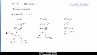 Matematika 8  kvadratna jednadžba  kako je rješiti  ponuđena tri načina zbirka [upl. by Geddes]